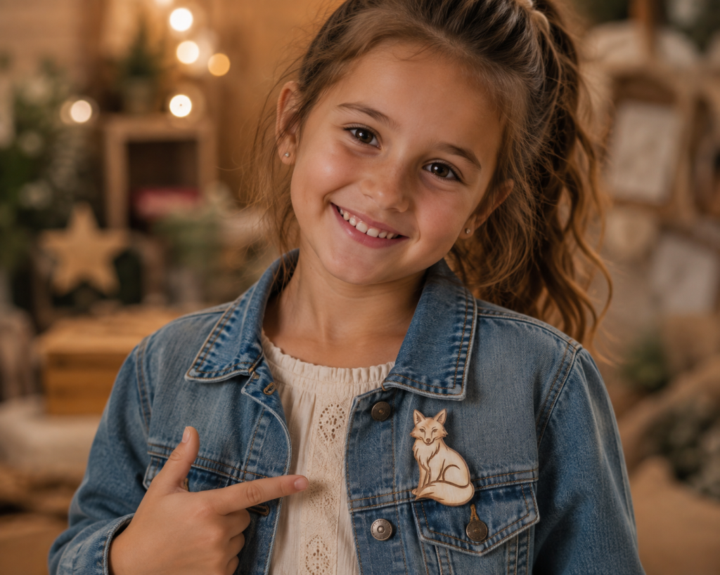 Broche Renard Avec Fille